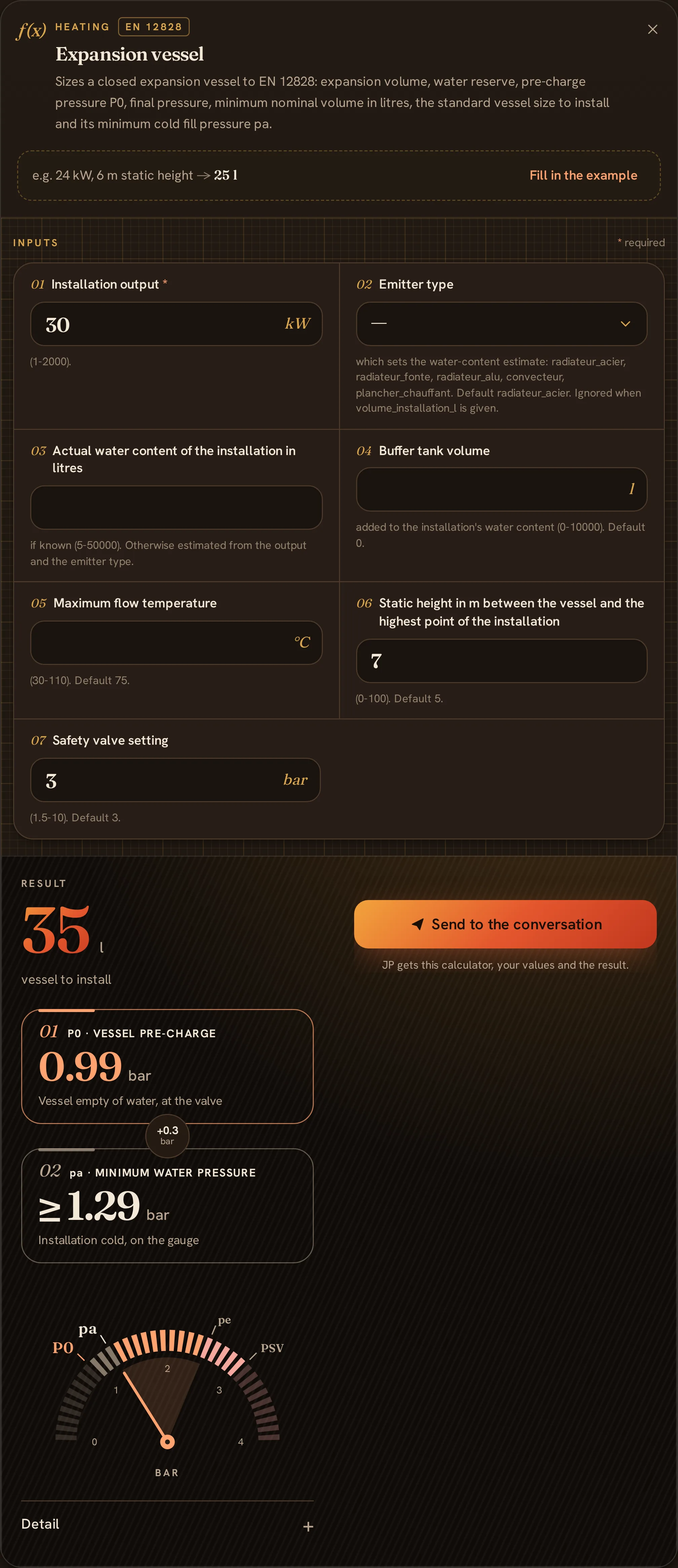The expansion vessel calculator and the vessel to install