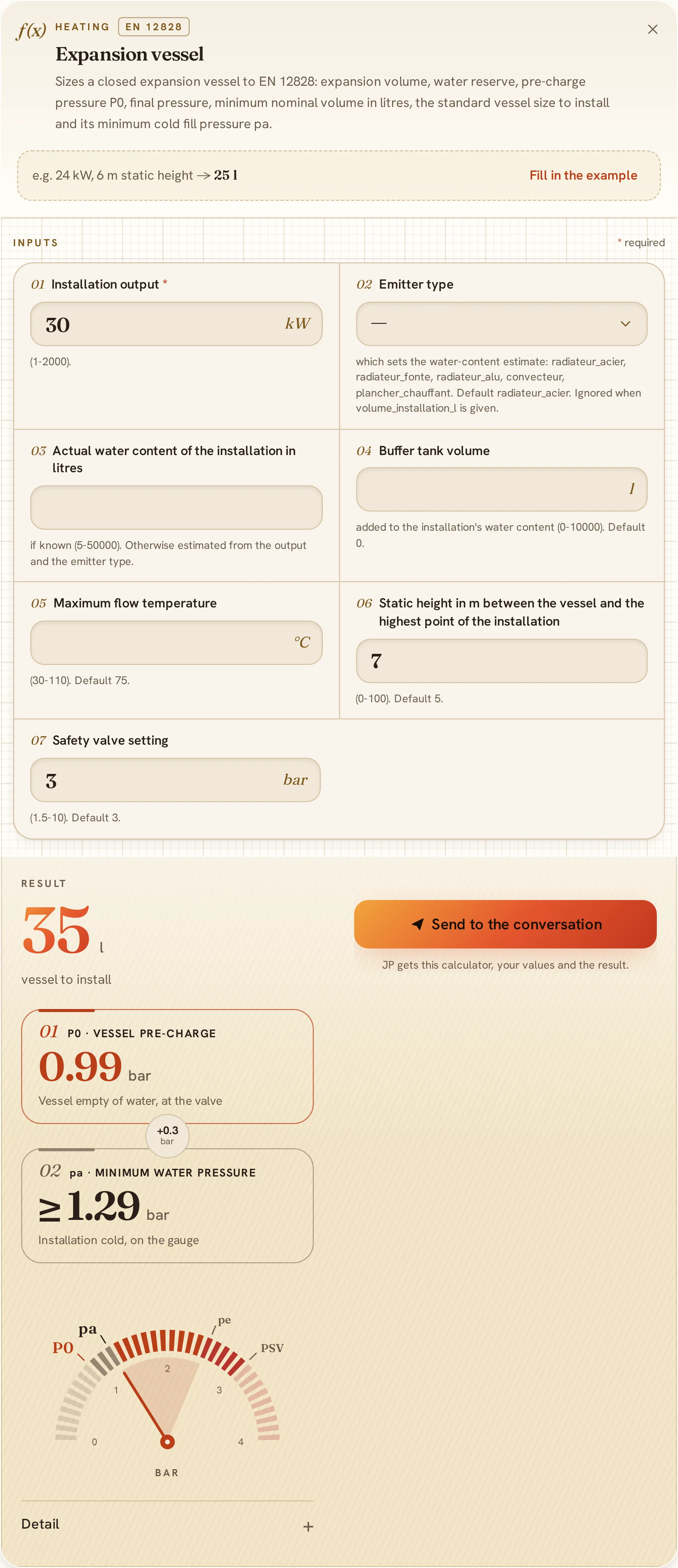 The expansion vessel calculator and the vessel to install