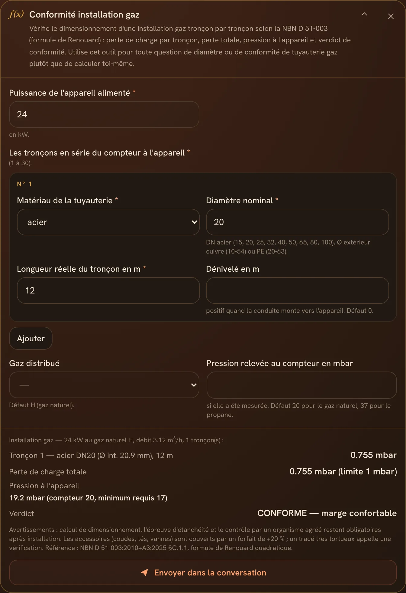 Le calculateur de conformité d'installation gaz et son verdict