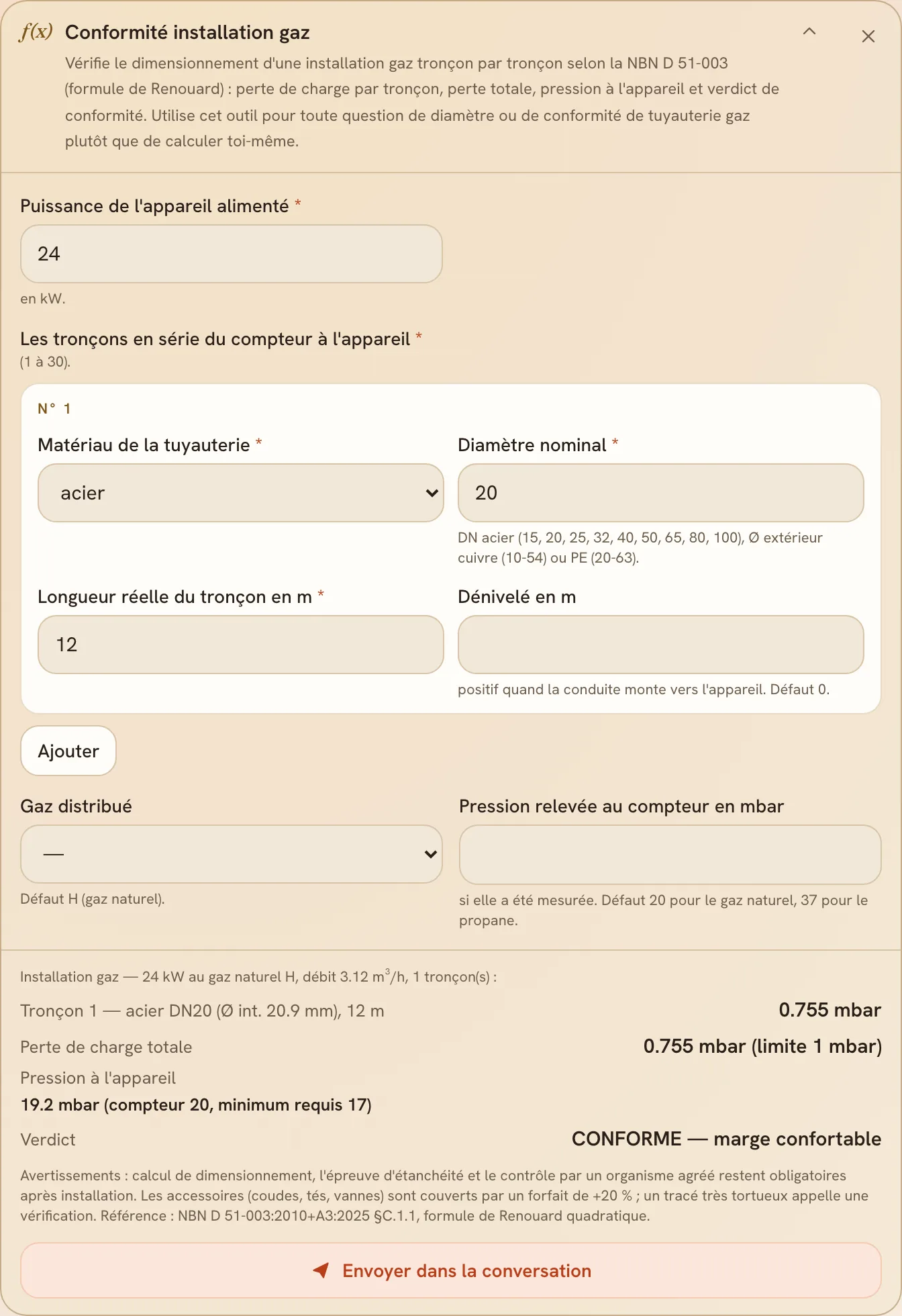 Le calculateur de conformité d'installation gaz et son verdict