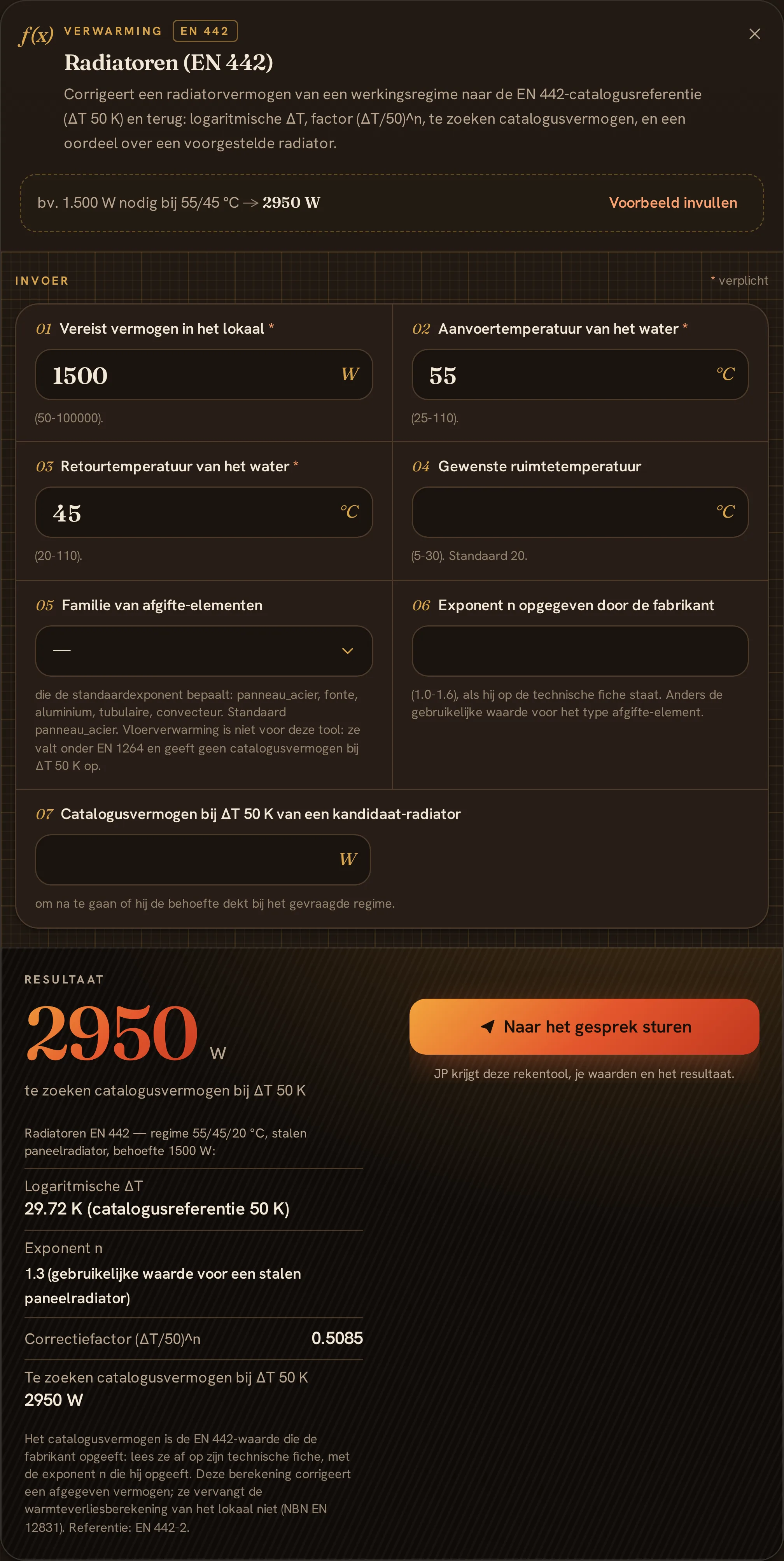 De rekenmodule radiatoren en het te zoeken catalogusvermogen