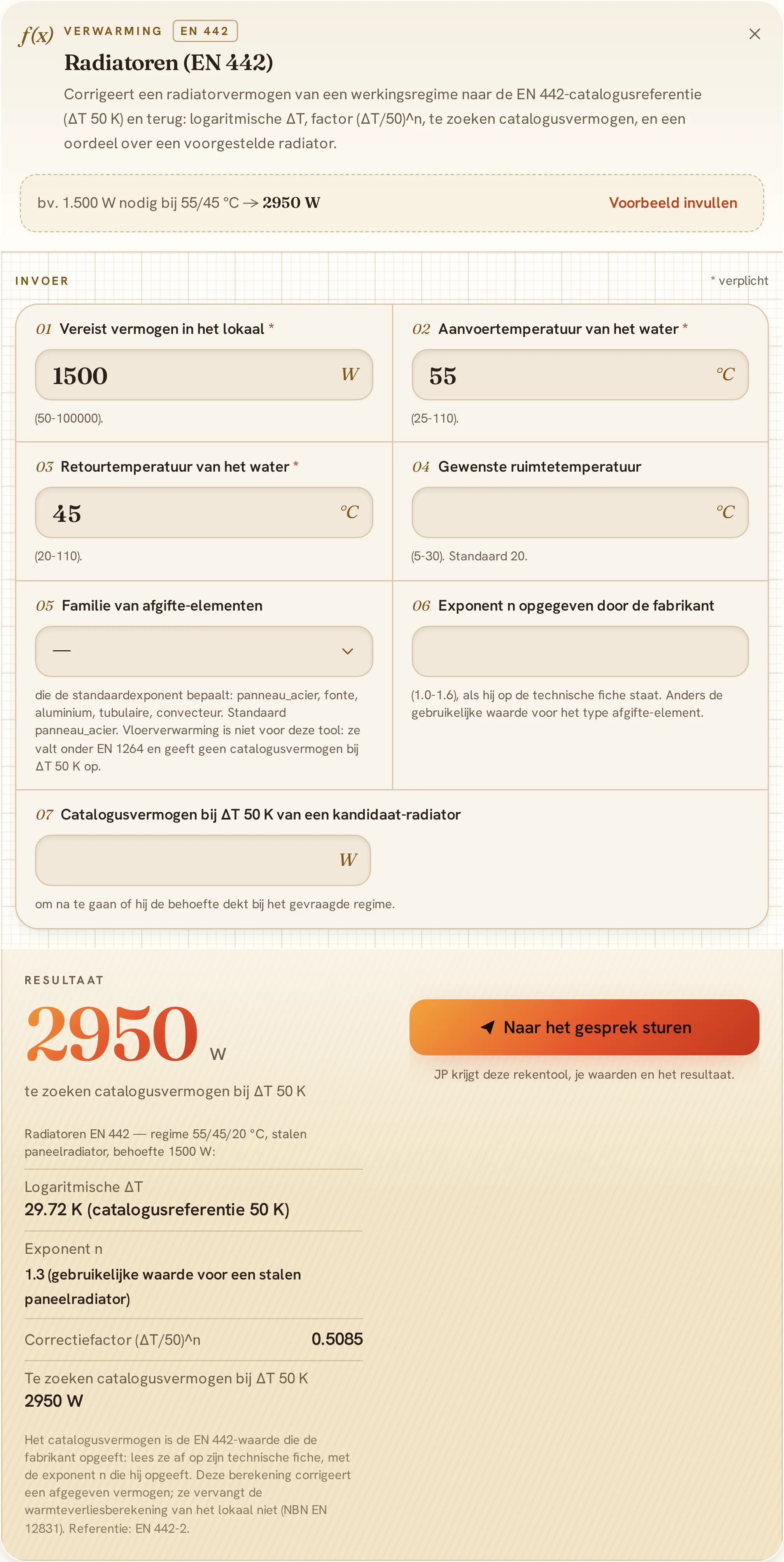 De rekenmodule radiatoren en het te zoeken catalogusvermogen