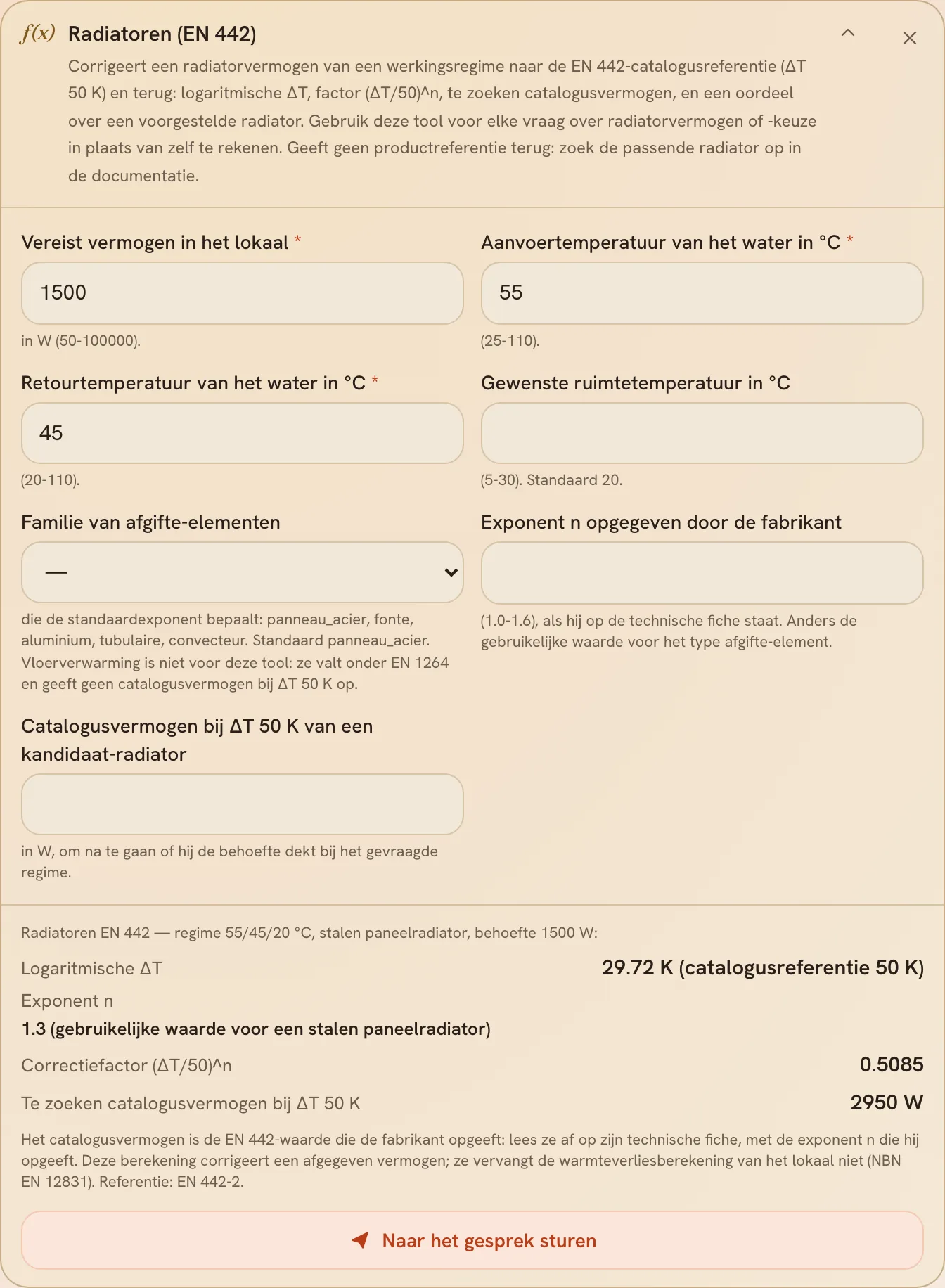 De rekenmodule radiatoren en het te zoeken catalogusvermogen